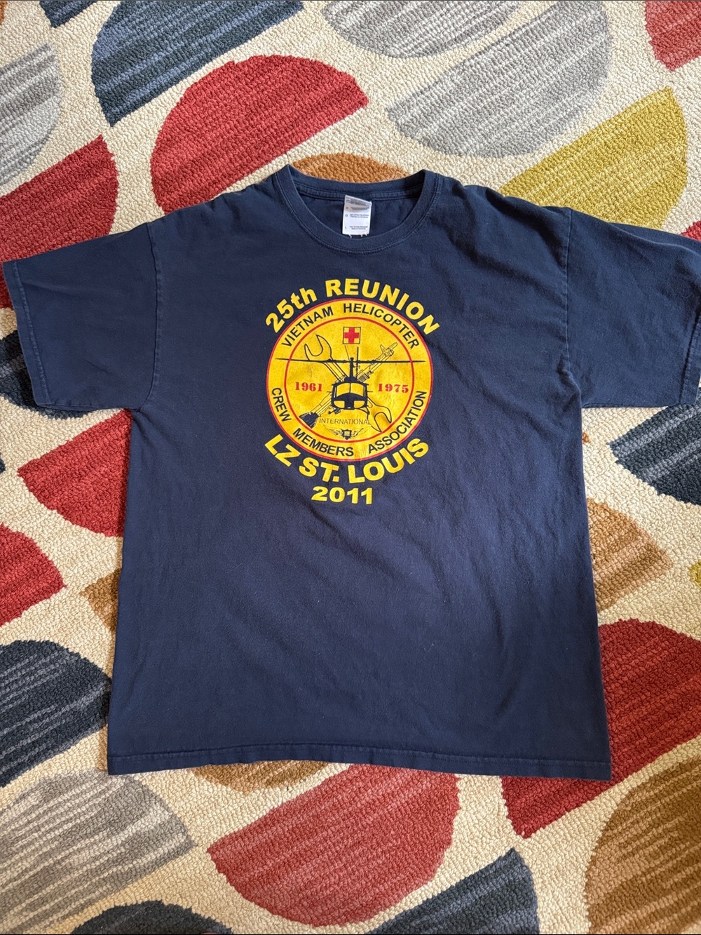 Vietnam Helicopter Crew Members Association tee, size large, navy